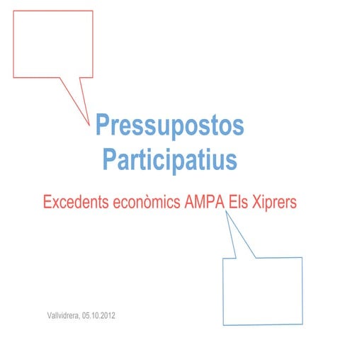 Presentació pressupostos participatius ampa