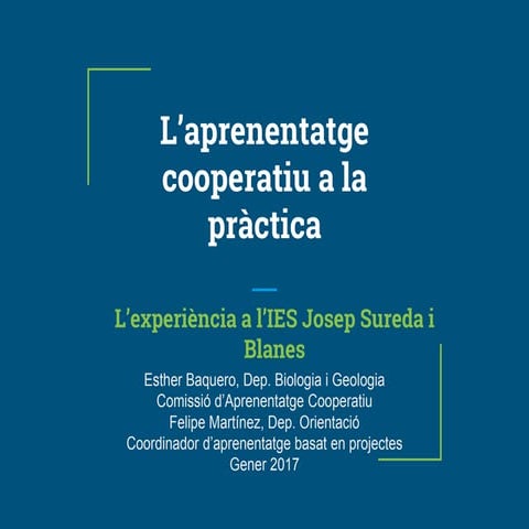 El treball cooperatiu a l' IES Sureda i blanes