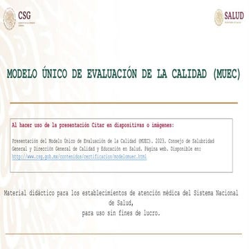 PRESENTACION MODELO UNICO DE EVALUACION DE LA CALIDAD | PPT
