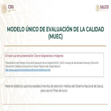 PRESENTACION MODELO UNICO DE EVALUACION DE LA CALIDAD | PPT