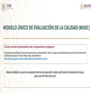 PRESENTACION MODELO UNICO DE EVALUACION DE LA CALIDAD | PPT