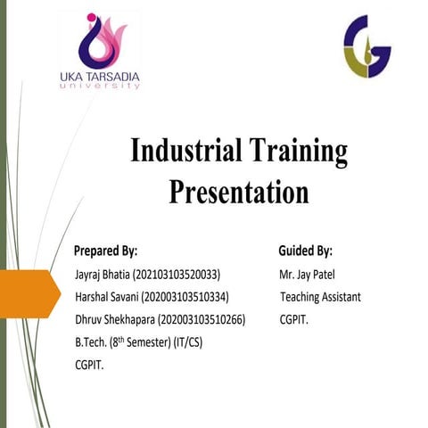 presentaion file for industrial training which is held in final idp .pptx