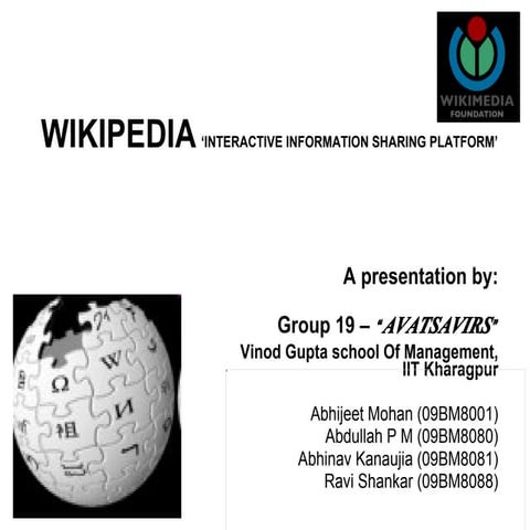 WIKIPEDIA : INTERACTIVE INFORMATION SHARING PLATFORM