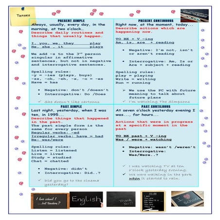 Present-Past / Simple-Continuous