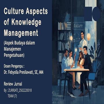 Aspek Budaya dalam Manajemen Pengetahuan (Knowledge Management).