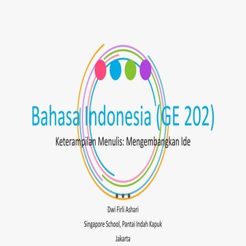 Bahasa Indonesia: Keterampilan Menulis - Mengembangkan Ide