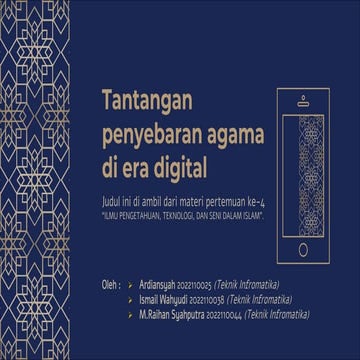 Tantangan Penyebaran agama di era Digital Presentasi Agama Oleh Ismail Wahyudi