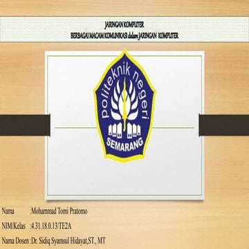 Macam Macam Komunikasi  Dalam Jaringan Komputer 