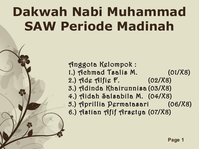 Presentasi Dakwah Nabi Di Madinah