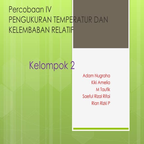 pengukuran temperatur dan kelembaban relatif 