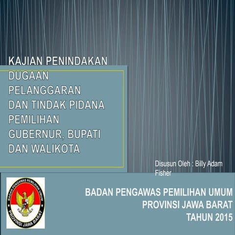 Presentasi kajian penindakan dugaan pelanggaran