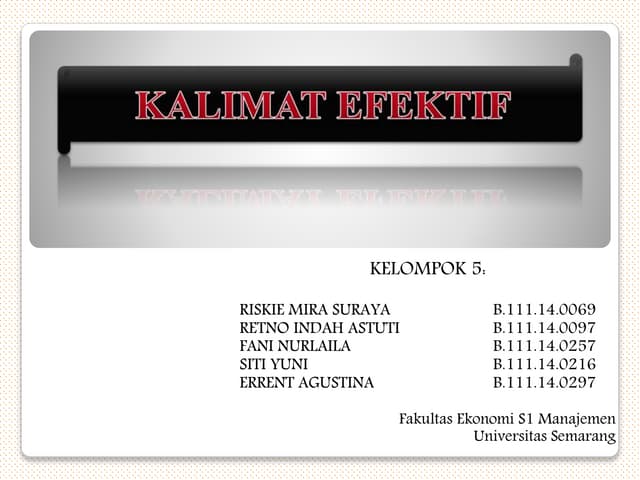 Presentasi kalimat efektif