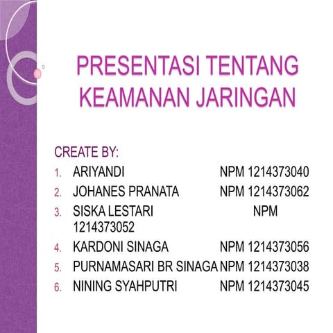 Presentasi keamanan jaringan