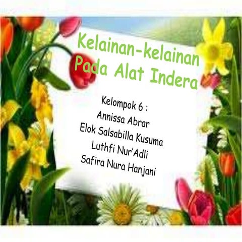 Presentasi kelainan kelainan pada alat indera