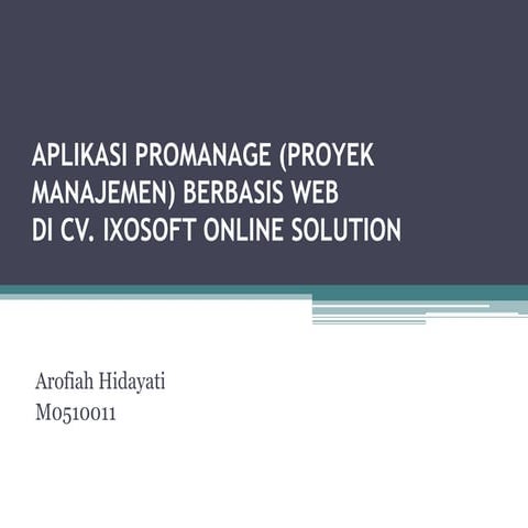 Aplikasi Project Management berbasis web