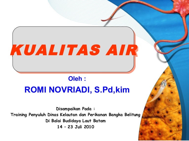 Kualitas Air Untuk Budidaya Ikan Laut