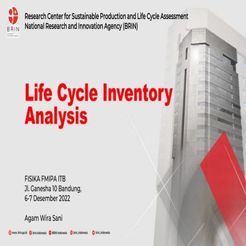 Comprehensive Life Cycle Inventory Analysis for Sustainable Production ...