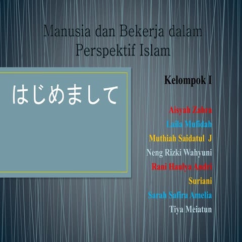 Presentasi manusia dan bekerja dalam perspektif islam