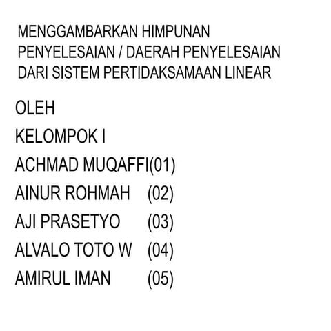 Presentasi pertidaksamaan linear