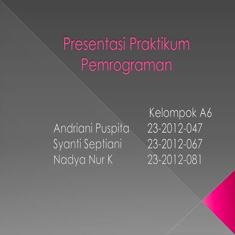 Presentasi praktikum pemrograman