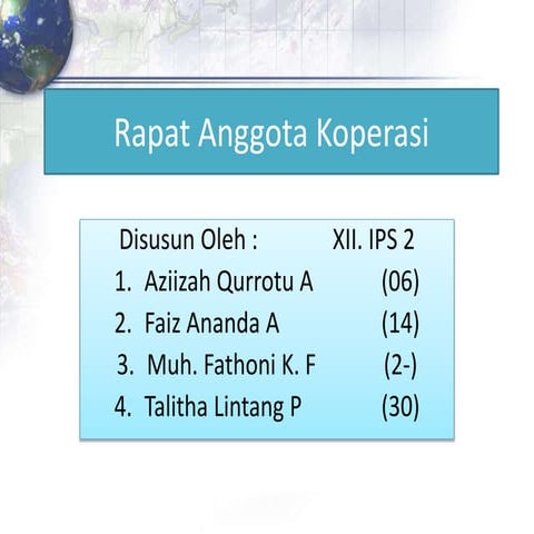 Presentasi rapat anggota koperasi
