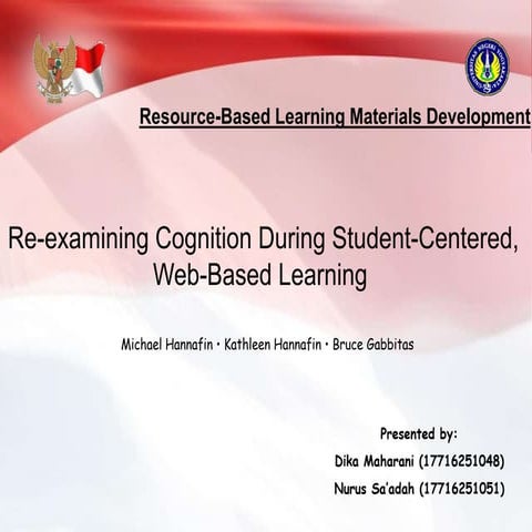 Re-Examining Cognition during Student-Centered, Web-Based Learning