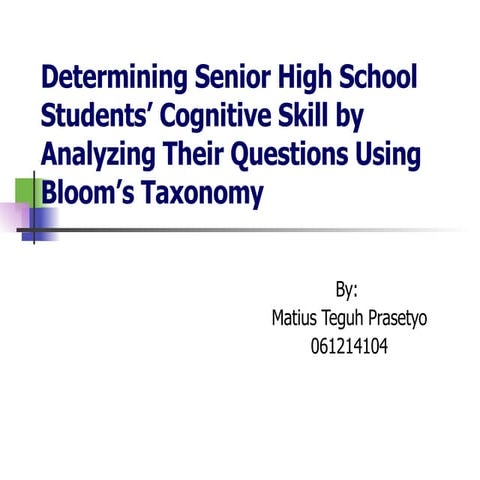 Bloom’s taxonomy in teaching mathematics for enhancing students ...