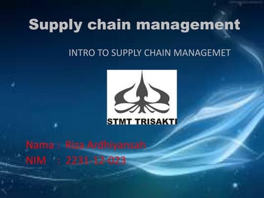 Presentasi Intro To Supply Chain Management