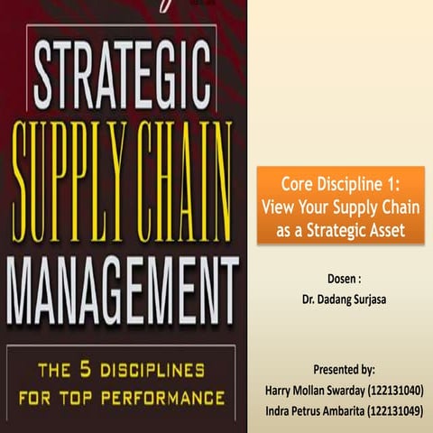 Core Discipline 1:View Your Supply Chain as a Strategic Asset; by : Indra Pe...