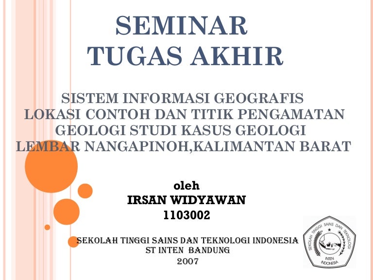Proposal Sistem Informasi Geografis Pemetaan Perumahan Di Badan Penan