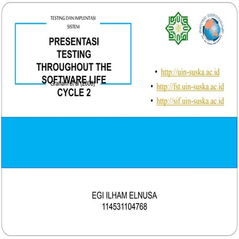 Presentasi testing throughout the software life cycle 2