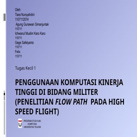 penggunaan komputasi kinerja tinggi di bidang militer flow path pada high speed flight