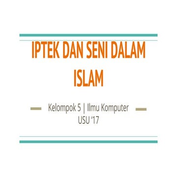 Ilmu Teknologi dan Seni dalam Islam