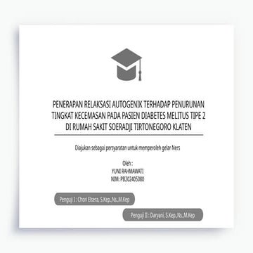 PENERAPAN RELAKSASI AUTOGENIK TERHADAP PENURUNAN TINGKAT KECEMASAN PADA ...
