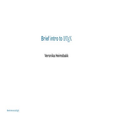 Basic Introduction to LaTeX