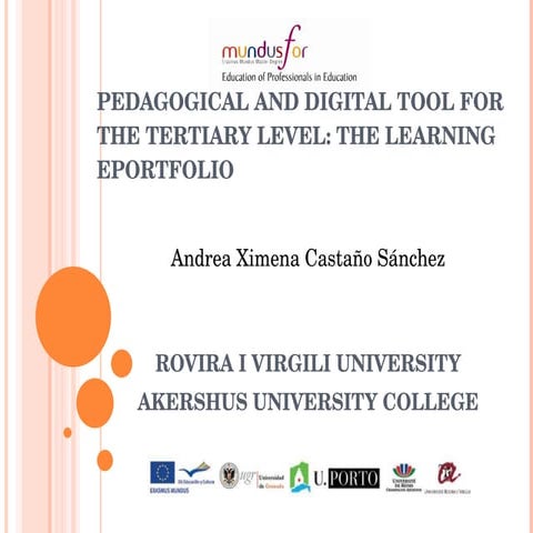 Presentation e-Portfolio Mundusfor