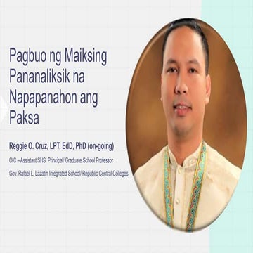 Pagbuo ng Maiksing Pananaliksik na Napapanahon ang Paksa (Para sa SHS)