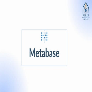 Metabase Tool presentation in Big Data Analytics | PPTX