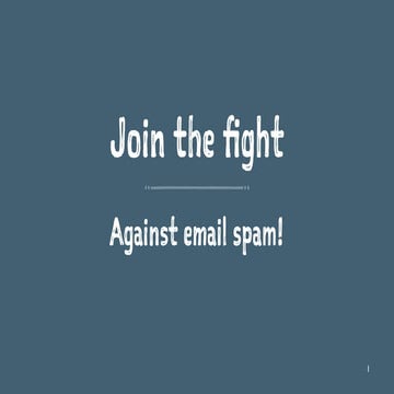 Join the fight against email spam! - SweetlakePHP