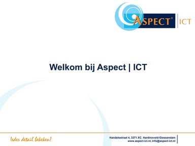Presentatie Aspect  ICT algemeen
