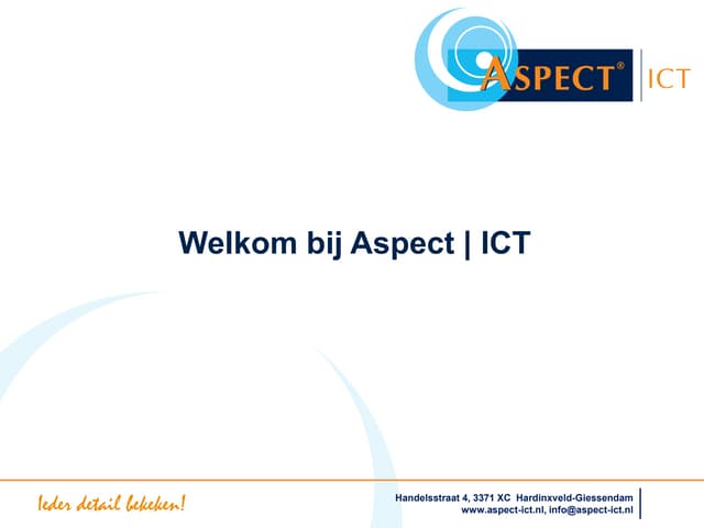 Presentatie Aspect  ICT algemeen