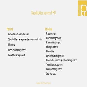 Bouwblokken van een PMO