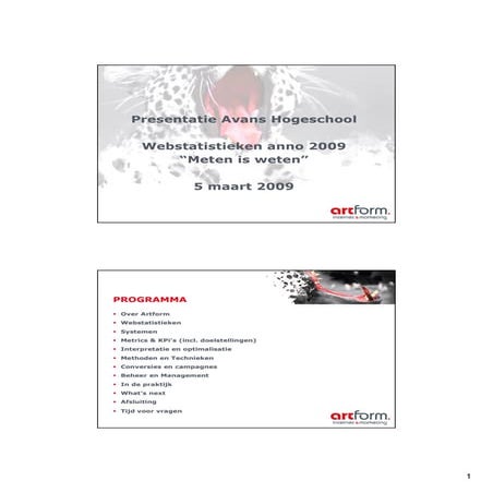 Webstatistieken Anno 2009 - Presentatie Avans Hogeschool