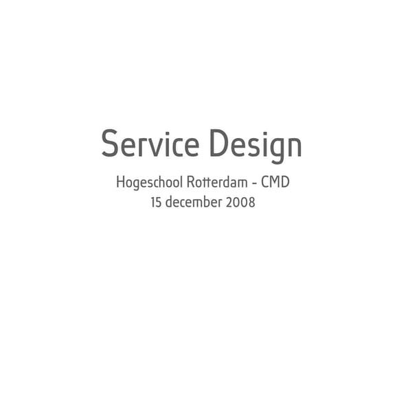 Service Design at the Hogeschool Rotterdam