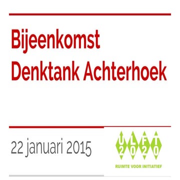 Presentatie denktank achterhoek