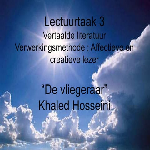 Lectuurtaak Nederlands: De vliegeraar | PPT