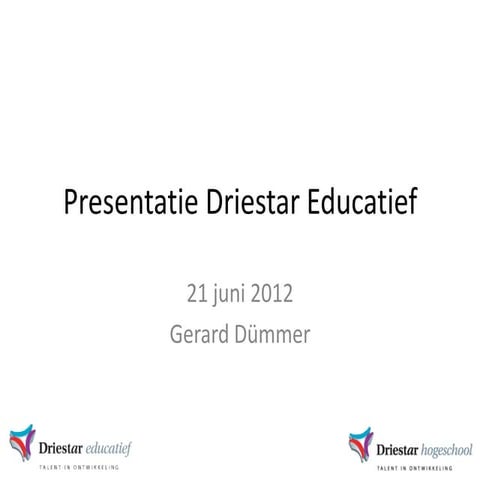 Presentatie driestar educatief