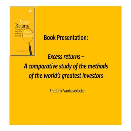 Book presentation: Excess Returns: a comparative study of the methods of the ...