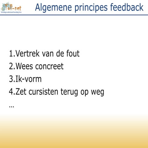 Feedback: 10 voorbeelden voor het afleiden van vuistregels