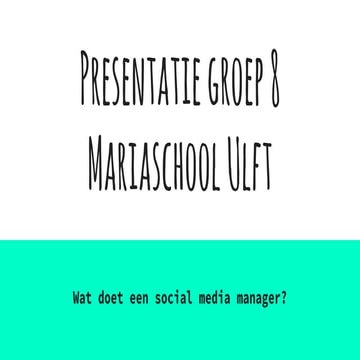 Presentatie groep 8 Mariaschool Ulft